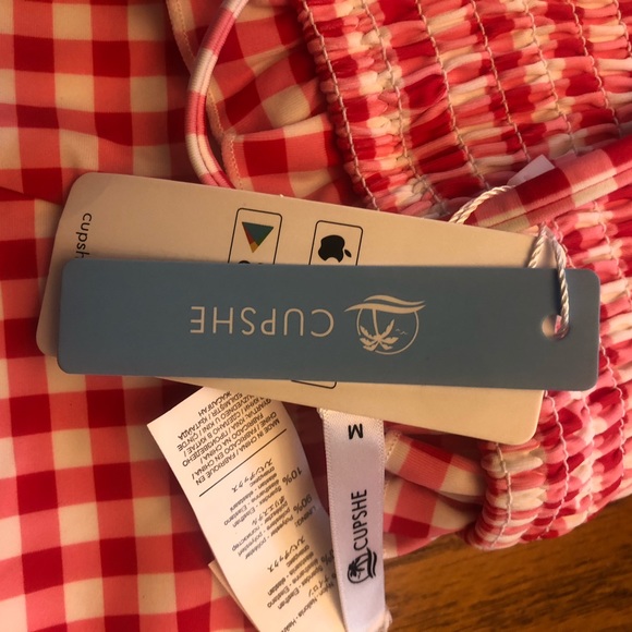 3 for $20 NWT Cupshe gingham high rise 👙 Sz medium - Picture 6 of 9